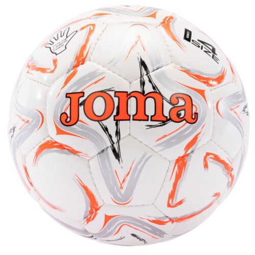 Piłka do piłki nożnej EGEO II Jasnoszaro-fluorescencyjno-koralowa